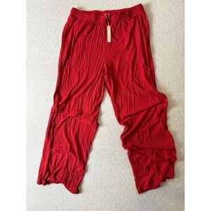 SKIMS Soft Lounge Pant Brick Red Ribbed Wide Leg